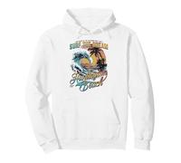 Surfez sur Le rêve Huntington Beach Vintage Wave Art Sweat à Capuche