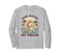 Surfez sur Les Vagues, Pas de soucis Vintage Shark Surf Manche Longue