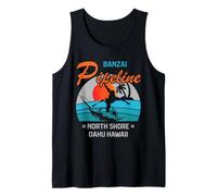 Surfing Banzai Pipeline North Shore Oahu Hawaii Vintage Art Débardeur