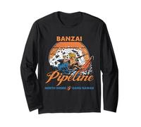 Surfing Banzai Pipeline North Shore Oahu Hawaii Vintage Art Manche Longue