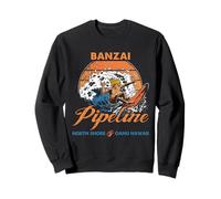Surfing Banzai Pipeline North Shore Oahu Hawaii Vintage Art Sweatshirt