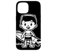 Surfing Boy Comic Look Beach Lifestyle for Boys Coque pour iPhone 15