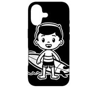 Surfing Boy Comic Look Beach Lifestyle for Boys Coque pour iPhone 17