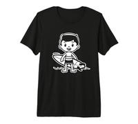 Surfing Boy Comic Look Beach Lifestyle for Boys T-Shirt Haut de Gamme