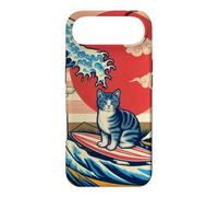 Surfing Cat Hokusai Great Wave Off Kanagawa Japonais Rétro Coque pour iPhone Air