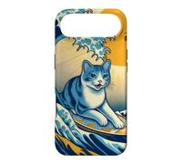 Surfing Cat Hokusai Great Wave Off Kanagawa Japonais Rétro Coque pour iPhone Air