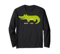Surfing Crocodile Funny Animal Lover Cool Kids, Alligator Manche Longue