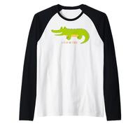 Surfing Crocodile Funny Animal Lover Cool Kids, Alligator Manche Raglan