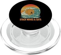 Surfing Crypto Blockchain Wave Finance Argent numérique Bitcoin PopSockets PopGrip pour MagSafe