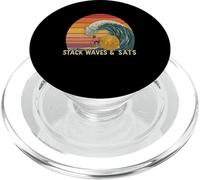 Surfing Crypto Blockchain Wave Finance Argent numérique Bitcoin PopSockets PopGrip pour MagSafe