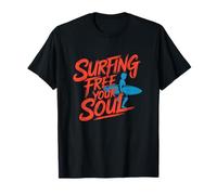 Surfing Free Your Soul, amateur de surf rétro et amusant T-Shirt