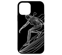 Surfing Girl One Line Drawing Surfer Coque pour iPhone 12 Mini