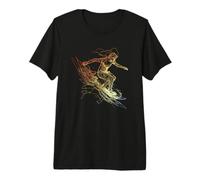 Surfing Lover One Line Drawing Wave Pool (en Anglais) T-Shirt Haut de Gamme