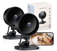 Surfola Lot de 2 caméras de sécurité d'intérieur 1080P - Détection de Mouvement/Bruit - Audio bidirectionnel - Vision Nocturne