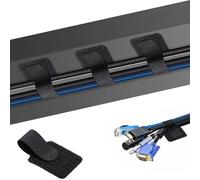 SURFOU 60 Pièces Attaches de Câble Auto-Adhésives en Nylon, Réutilisables et Réglables, Attache Cable Organiseur de Fils pour Bureau et Maison, PC, TV, Noir