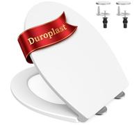 SURFOU Toilet Seat Soft Close, 0 Shape, Supports up to 200 kg, Quick Release & Adjustable Hinges for Easy Cleaning, Universal Fit, Easy Installation, Duroplast Material, White