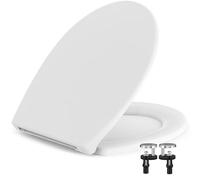 SURFOU Abattant WC Forme O, Lunette de Toilette Blanche Universelle avec Frein de Chute, Abattant Wc Design Antibactérien et Facile à Nettoyer, Peut Supporter 150 Kg, Blanche