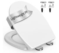 SURFOU Abattant WC Lunette Cuvette, Cuvette de Toilette avec Frein de Chute | Déclipsable, Lunette de Toilette avec Couvercle Blanc, Abattant Universel, Abattant de Toilette Blanc