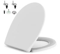SURFOU Abattant WC Lunette Cuvettes, Cuvette Toilette Avec Frein De Chute Declipsable, Lunettes Toilettes Couvercle Blanche, Abbatants Battant Universel Abbatant Toilettes Blanc Abattants Toilet