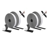 SURFOU Autocollant Scratch Double Face 10m×20mm, Extra Stark, Adhésif, Noir, Bande à Crochet et Boucle, Idéal pour Cadre, Fenêtre, Moustiquaire et Bricolage (Lot de 2)