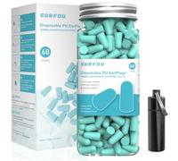 SURFOU Bouchon D'oreille pour Dormir 60 Paires, 38dB SNR Réduction de Bruit, Réutilisables et Confortables pour les dormeurs sur le côté, Idéal pour Voyages, Sommeil et Études,Vert