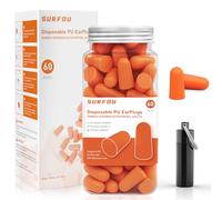 SURFOU Bouchon D'oreille pour Dormir 60 paires, Réduction de Bruit 38dB SNR, Réutilisables et Confortables, Idéal pour les Dormeurs Latéraux, Voyages, Maison, Études, Orange