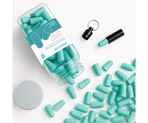 SURFOU Bouchon D'oreille pour Dormir 60 paires, Réduction de Bruit 38dB SNR, Réutilisables et Confortables, Idéal pour les Dormeurs Latéraux, Voyages, Maison, Études, Sarcelle