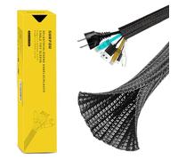 SURFOU Gaine de câble Flexible pour Bureau - 3,1 m x 13 mm - Noir
