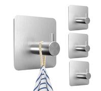 SURFOU Crochet Adhesif Mural Salle De Bain, Accroche Serviette Sans Percage de Porte Cuisine, Manteau Adhésif, Crochets Adhésifs, Support Pour Torchon, Patère Murale, Torchons Muraux, Peignoir