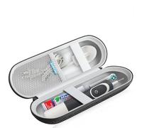 SURFOU Etui Brosse a Dent. Voyage Électrique, Compatible Oral-B/Oral-B Pro/Philips Sonicare, Housse Rigide avec Boîte de Rangement pour Têtes et Accessoires, Compact, Noir