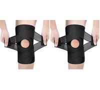 SURFOU Genouillère Sport Réglable avec Stabilisateurs Latéraux - Support de Genou pour Confort et Stabilité, Idéale pour Randonnée, Fitness & Usage Quotidien Unisexe, Tour de jambe 43-48 cm (Lot de 2)