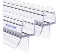 SURFOU Lot de 2 bandes d'étanchéité transparentes de 100 cm pour porte de douche de 6 mm/7 mm/8 mm d'épaisseur - Couvre un écart jusqu'à 12 mm - Bande de joint de rechange réglable