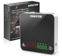 SURFOU Lot de Balance à café numérique avec minuterie, 3KG/0.1g pèse aliment cuisine precis Affichage LED, Couvercle en Silicone, Minuterie Manuelle, tare automatique et bouton tactile, Rechargeable