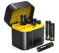 SURFOU Lot de Rechargeables 8 Piles Lithium Chargeur de Batterie, 1.5V 3700mWh 4PCS, 1300mWh 4PCS, Adaptées aux appareils Photo numériques, pour Le Sport et à l'extérieur, 1600+ Cycles