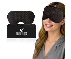 SURFOU Masque de Nuit, 3D Doux et Confortables Masque de Sommeil Adulte, Cache Yeux pour Dormir, Design de Pont de Nez Haut Sleep Mask Pour Voyage, La Sieste et L'insomnie, Noir
