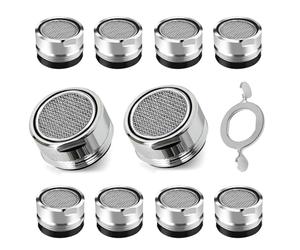 SURFOU Mousseur Robinet Cuisine, Lot De Dix Embout Mitigeur Lavabo Salle De Bain À Visser M24 Economiseur Aérateur D'eau Pour Faucet, Économiseur Aerateur Robinets Anti Calcaire