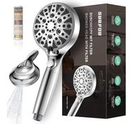 SURFOU Pommeau de douche avec filtre, économiseur d'eau, eau dure, anti-calcaire, augmentation de la pression, filtre anti-calcaire, haute pression, haute pression