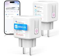 SURFOU Prise Connectée Wifi, Intelligente 16A Smart Plug 2.4GHz Mesure Consommation Electrique, Compatible Avec Alexa, Google Home et Smartthings, 3680w, Commande Vocale Contrôle À Distance, Lot de 2