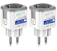 SURFOU Prise Connectée Zigbee 3.0 Avec Minuteur et Contrôle Vocal, Mesure Consommation Electrique, Smart Plug Compatible avec Philips Hue, Alexa, Google Home, Hub Connecté Requis (1 Pack) (Lot de 2)