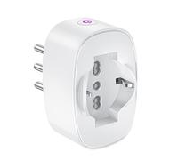 SURFOU Prise intelligente WiFi, prise électrique intelligente italienne de type L avec minuteur, compatible avec Alexa et Google Home, fonction temporisée domestique avec compteur de consommation,