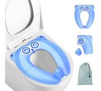 SURFOU Reducteur Toilette Enfant Pliable, Bébé Réducteur de WC Voyage Antiderapant, Cuvette Portable Rehausseur Adaptateur Toilet Seat Toddler Bleu