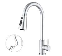 SURFOU Robinet Cuisine Douchette Pulvéri, Mitigeur Évier Inox, Pivotant Robinetterie 360° D'Évier À Arc Élevé Robinets Mitigeurs Rubinet Kitchen Faucet Douche Mitigeur
