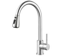 SURFOU Robinet Cuisine, Pulvérisateur Extractible 2+1 Modes, Rotatif à 360°, Mitigeur Chaud et Froid à Haute Pression en Acier Inoxydable, Design Moderne, Facile à Installer, Durable