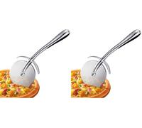 SURFOU Roulette Pizza, Coupe Pizzas Cutter, Diamètre de 6,5 cm Couteau Pour une Découpe Nette, Longueur de 18 cm, Nettoyage Facile Au Lave Vaisselle, Idéal pour une Utilisation Quotidienne (Lot de 2)