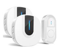 SURFOU Sonnette Sans Fil Extérieur Étanche 300 Mètres Sonnette de Porte Carillon Electronique Kit pour la Maison avec Récepteurs Enfichables 55 Sonneries, 5 Volumes (blanc, 1 récepteur + 1 émetteur)