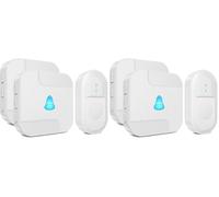 SURFOU Sonnette sans Fil Exterieur Etanche, Kit de Carillon avec 300 Mètres, 2 Récepteurs Enfichables pour la Maison, 55 Mélodies au 5 Niveaux Volumes, LED Bleu, Blanc (Lot de 2)