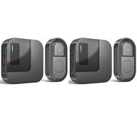 SURFOU Sonnette sans Fil Exterieur Etanche Kit de Carillon avec 300M, Sonnette de Porte Electronique pour la Maison, 55 Mélodies, 5 Volumes, LED Bleu (Lot de 2)