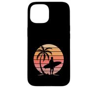 Surf's Up Paradise Island Vibes Retro Sunset Tropical Beach Coque pour iPhone 15
