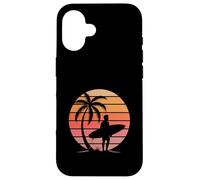 Surf's Up Paradise Island Vibes Retro Sunset Tropical Beach Coque pour iPhone 16