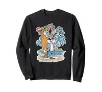 Surfs Up Planche de Surf en Forme de Lapin rétro Sweatshirt
